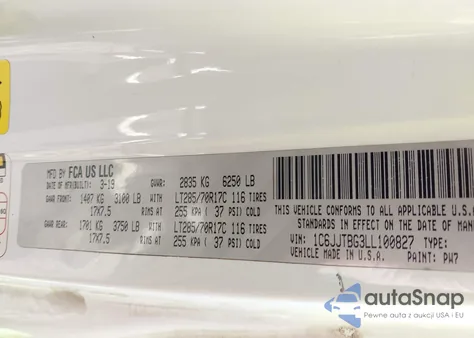 2020 Jeep Gladiator Rubicon 4X4 from USA, damaged, VIN 1C6JJTBG3LL100827